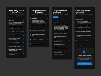 Dark FAQs - Responsive Mobile ai auto layout bento dark mode faq faq section help help center landing page mobile responsive responsive mobile saas saas landing page section support support team ui ui kit ux