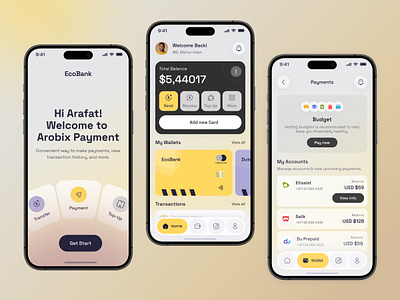 Finance Management Mobile App bank banking banking app card dashboard design digital banking e commerce finance finance app fintech illustration logo mobile mobile app design payment ui ux wallet wallet app