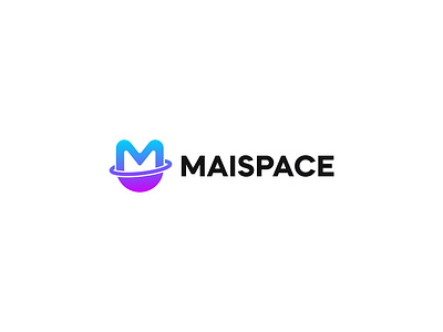 Space Logo - Spaceship brand identity branding gradient logo logo logo design m logo m space modern planet space logo spaceship