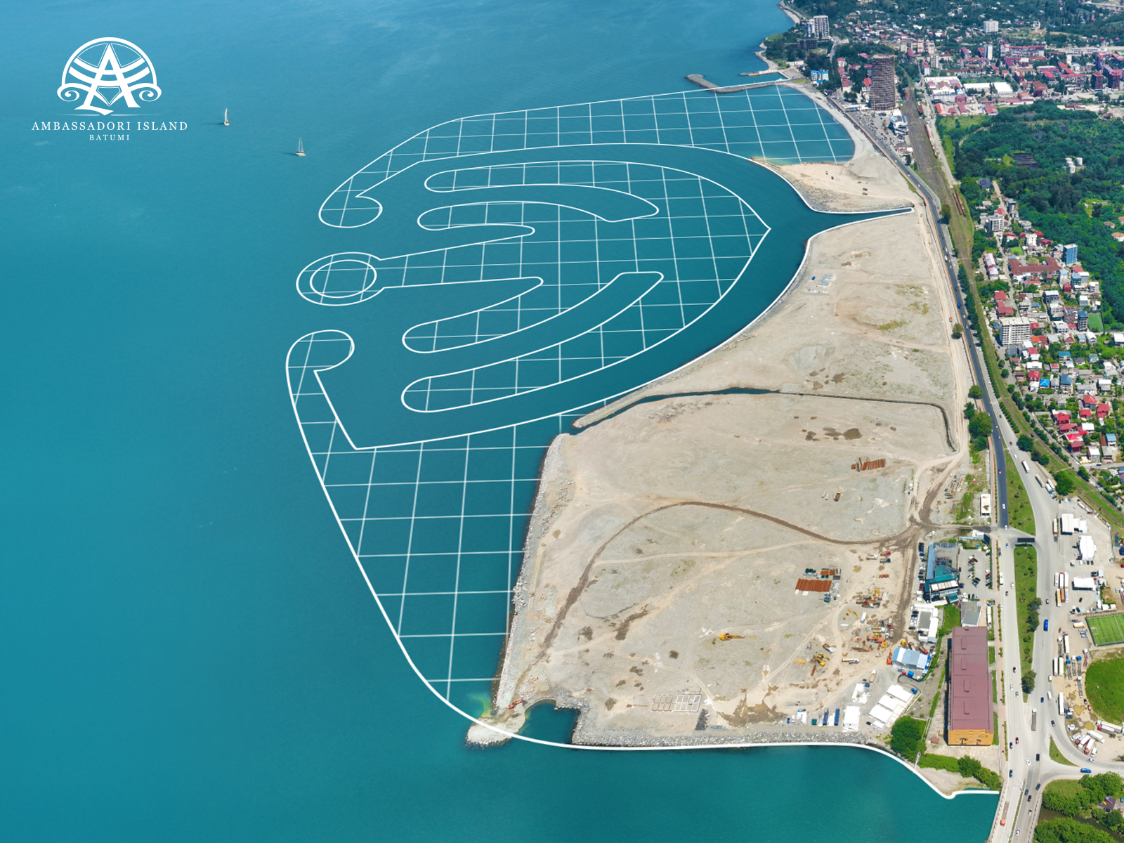 Ambassadori Island Batumi 3d ae after effects animation archviz blender design motion graphics photoshop