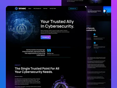 Cybersecurity Landing Page UI figma landing page ui website