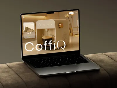 СoffiQ Landing Page 3d animation branding clean coffee desktop ecommerce hero homepage interface landing page modern motion design product shop shopify uiux web web design weblfow