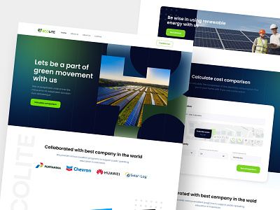 Ecolite Solar panel Company Website bussines company electrical energy green energy landingpage panel renewable energy saas saas landing page solar solar energy solar panel solar panel system solar power solar system sun system ui design website