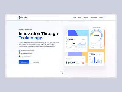 ZenLabs – Innovation & Incubation Hub ai blockchaindesign branding digitalinnovation figmadesign innovationhub tokenization uidesign uiux web3design