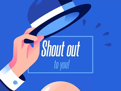 KudoBoard - Shout out to you flat gentlemen geometric hat head illustration motion graphics shout thanks