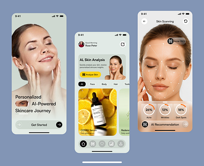 AI Powered Skincare App figma mobile app product design ui