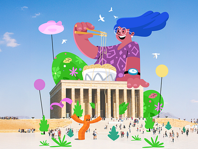 Mixed-media Illustration - Museum Feast animation app design art branding card dashboard e commerce ecommerce graphic design icons illustration landing page logo logo design looks great mobile mobile app product design typography web design