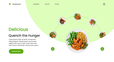 Restaurant landing page Ui app design food delivery food hunt ui uiux user interface ux web design website