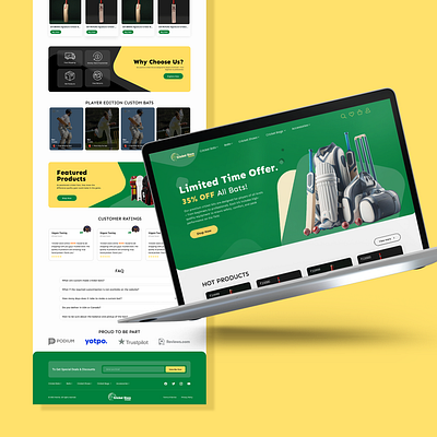 Cricket Store – Landing Page Figma Design cricket cricket store ecommerce figma graphic design home il illustration landing page layout uiux design