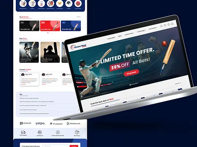 Cricket Store – Landing Page Figma Design ball bat cricket store design figma graphic design illustration landing page figma design logo motion graphics ui ux