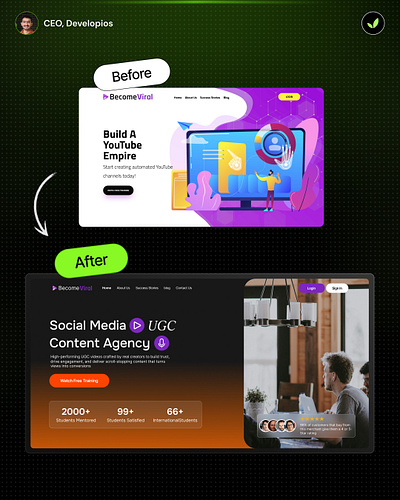 Be Viral - Content Marketing Agency Website Redesign agency website branding marketing agency ui uiux web design website development