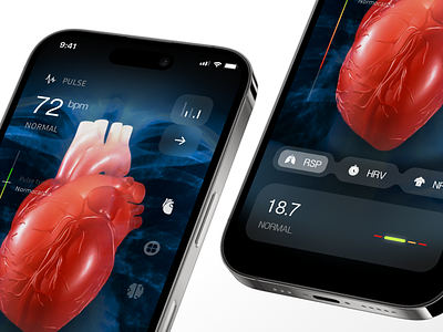 Cardi-on : Heart rate monitor and cardiology checkup app abstract app design figma futuristic mobile mobile design protopie trending ui uiux