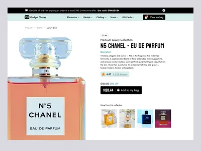Product page - Product Details / Product Catalogue design ecommerce landing page perfume product product page products ui uiux userexperience userinterface ux