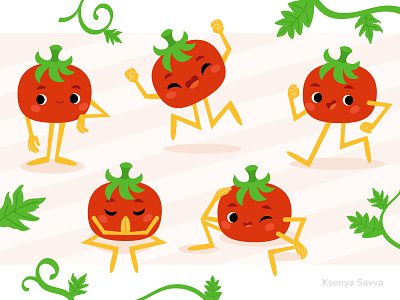 Cute cartoon tomato character adobe illustrator berry cartoon character character design children concept art cute design eco for kids harvest illustration kawaii mascot stickers tomato vector veggie