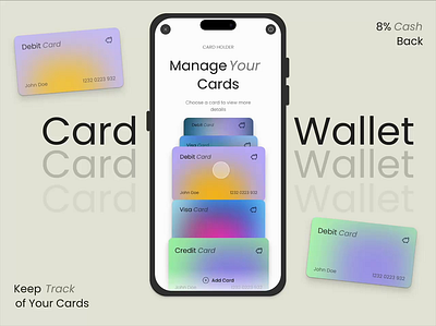 Wallet UI – Manage Your Cards card manager credit card finance app fintech mobile ui neumorphism ui concept ui design wallet ui