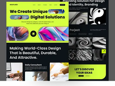 Digital Solutions landing page design agency branding design digital graphic design landing page maxfluid portfolio solutions trend ui uiux ux uxui website