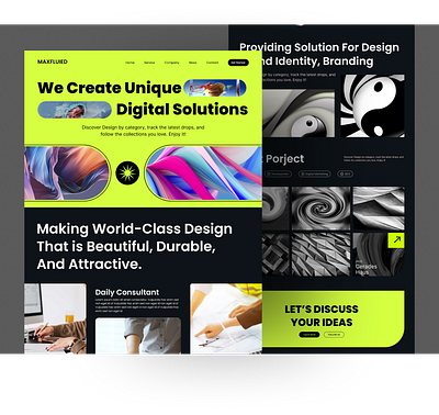 Digital Solutions landing page design agency branding design digital graphic design landing page maxfluid portfolio solutions trend ui uiux ux uxui website