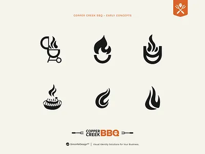Early Concepts and Drafts for Copper Creek Barbecue barbecue barbeque bbq burger catering cc collection copper creek diner exploration fire food and drink grill restaurant roast steak