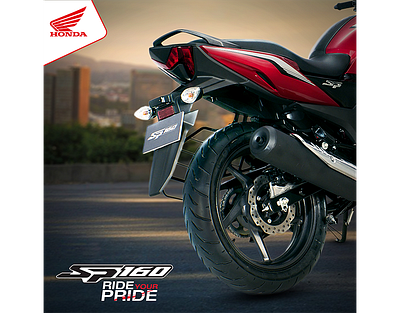 The Honda SP160 features a wide rear tyre post design bike honda hornet2.o sp 160