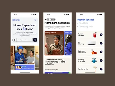 Home service | Website Responsive Design app bento booking branding featured service home cleaning webiste landing page mobile modern website on demand service responsive design service website design ui ux web design web designer website website design