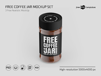 Free Coffee Jar Mockup coffee coffeejar food foodandbeverages free freebie jar mockup mockups packaging