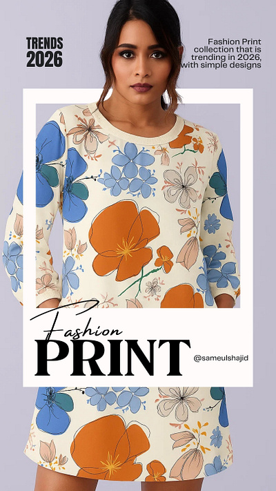 Modern Floral Pattern - Fashion Print 2026 graphic design for fashion