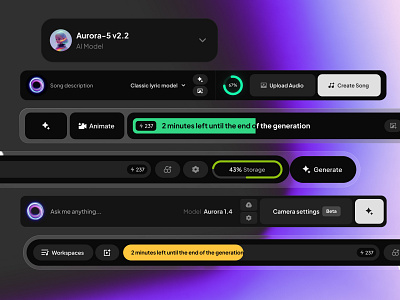 Nocra UI AI Kit chart component dashboard dataviz design desktop generating menu menubar progress bar side bar statistic tech template toolbar ui