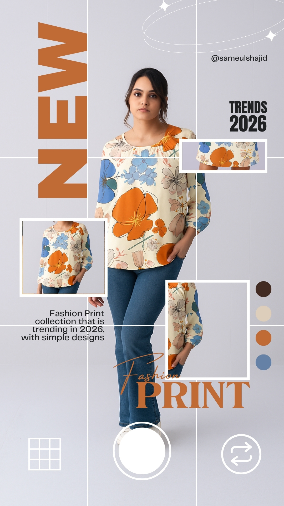 Modern Floral Pattern - Fashion Print 2026 graphic design for fashion