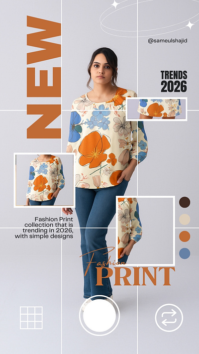 Modern Floral Pattern - Fashion Print 2026 graphic design for fashion