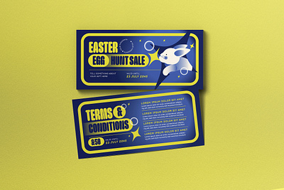 Blue Edgy Easter Voucher Sale blue design easter easter sale edgy graphicook voucher card