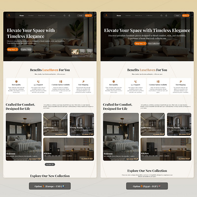 Furniture Landing Page – A/B Test design furniture graphic design landing page landingpage ui uiux ux web website