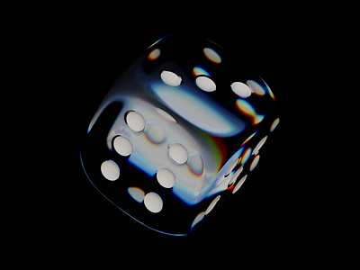Refractive Dice - Glass 3d animation black blender dice dispersion glass graphic design lights motion graphics object realistic refraction rotation