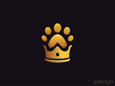 Crowned Paw Logo (for sale) animal branding cat crown design dog elegant gold graphic design illustration logo logos luxurious luxury modern paw pawprint pet pets print