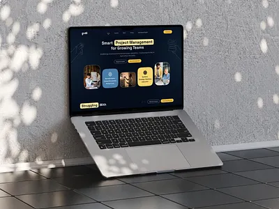 Grid8 Landing Page Design agency website ai animation case study dark mode interaction design knehad21 landing page minimal ui modern popular project management service uc ui uiux design ux design ux research web design website redesign