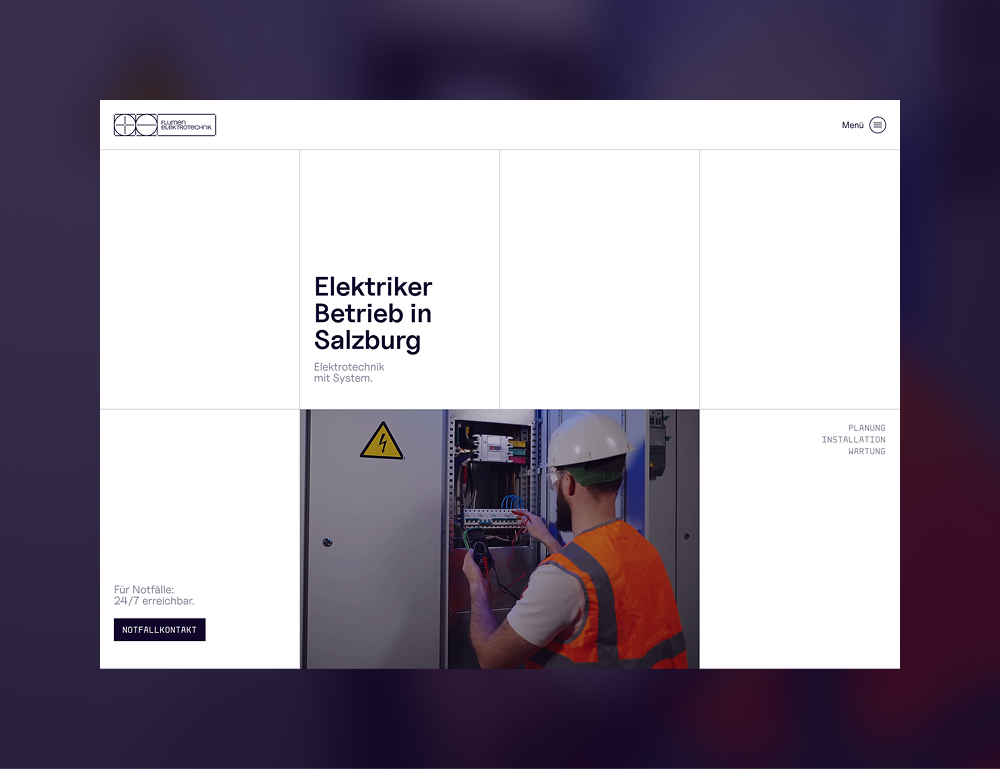 Modern Electrician - Onepager Website branding design ui ux website