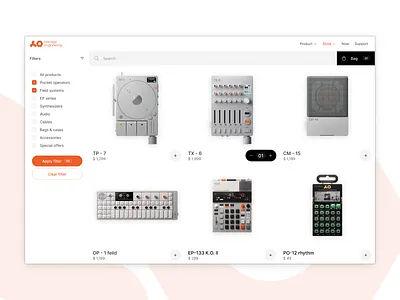 Teenage Engineering redesign design pages redesign teenage engineering ui ux visual design web website