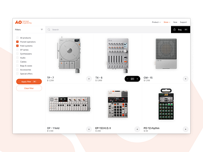 Teenage Engineering redesign design pages redesign teenage engineering ui ux visual design web website