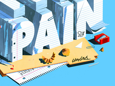 Office Pain branding illustration illustrator office paper the creative pain vector