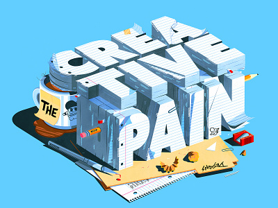 The Creative Pain - Paperwork branding coffee illustration illustrator logo paperwork pencils sharpener the creative pain typography vector