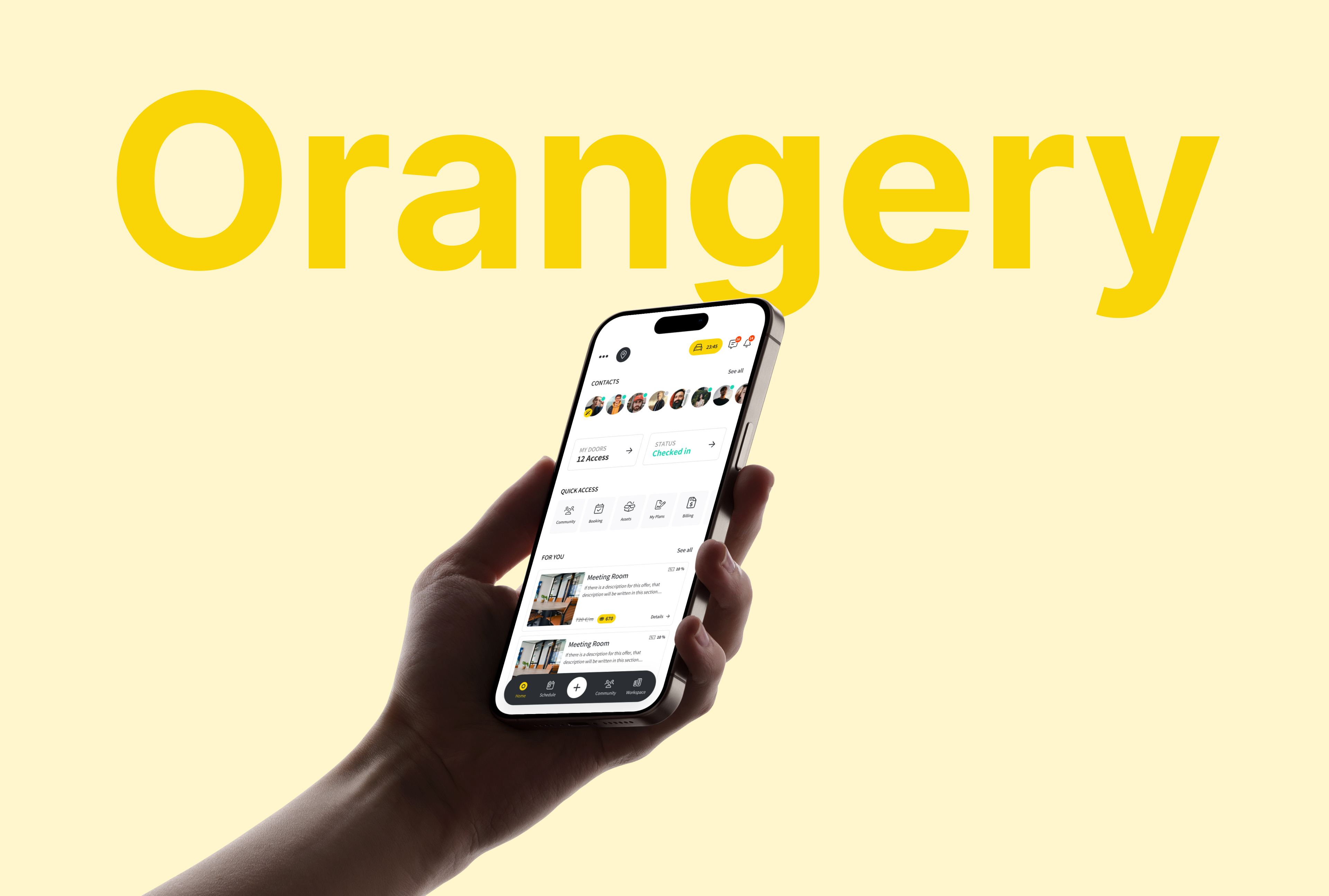 OrangeryOs - Case study app design coworking dashboard design figma product design ui ui ux ux