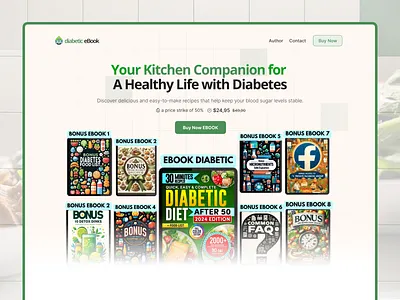 Diabetec E-Book Landing Page UI ebook ebook landing page ebook store ebook website design ecommerce landing page mahfuzur munna product page product page design shopify landing page ui ui design