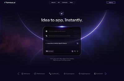 AI Saas Hero Banner ai glass landing page saas technology ui web design web3 webflow