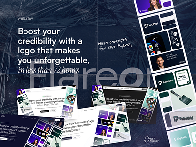 Ost Agency (Concepts Hero Screens) branding cleandesign concept dark hero landingpage light logo uiux webdesign