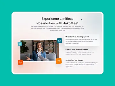 Jakomeet Experience Section figma graphic design minimal motion graphics section ui uidesign ux uxdesign webdesign
