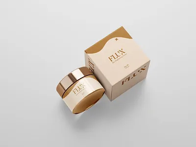 Flux skin care product label and packaging design beauty box design brand identity cosmetics cream graphic design jar label label labeldesign packagedesign packaging packaging design packagingdesign print skin care typography