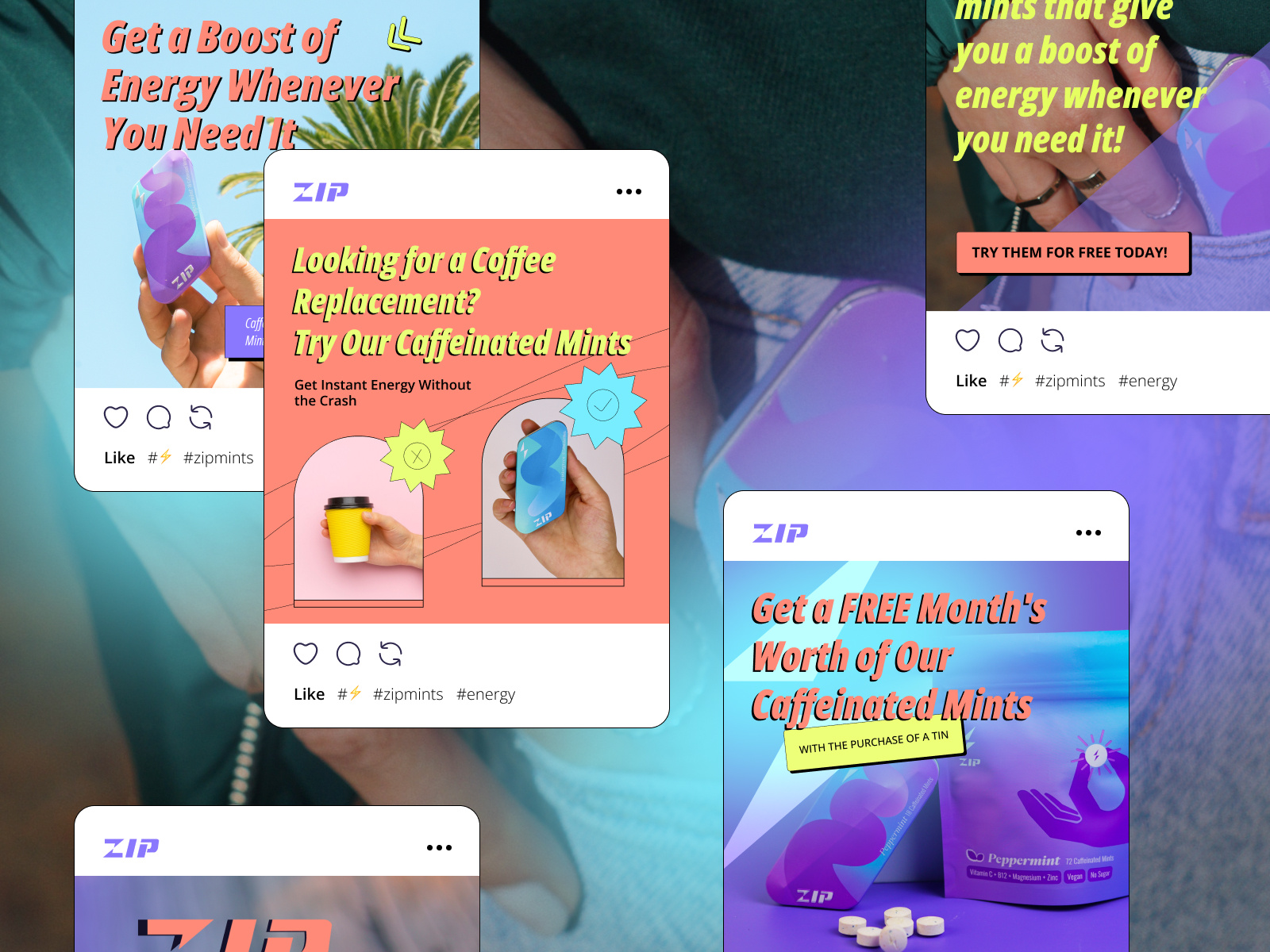 ZIP Mints — Social Media Campaign graphic design