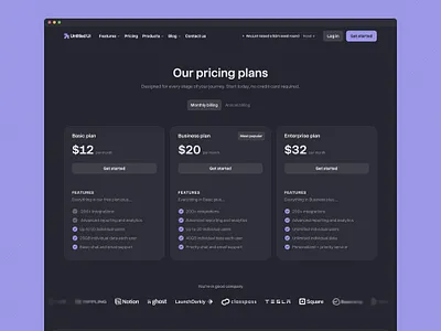 Our pricing plans — Untitled UI dark pricing pricing pricing cards pricing page web design