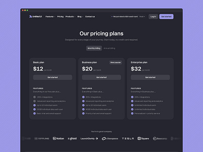 Our pricing plans — Untitled UI dark pricing pricing pricing cards pricing page web design