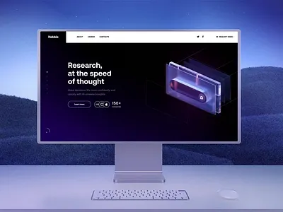 SAAS Product landing page exploration for Hebbia by milkinside 3d analytic animation branding business c4d dark illustrations landing motion night page product saas story storytelling ui ux webdesign website