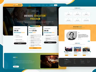 Driving Education Platform branding cleandesign courseplatform drivingschool educationplatform graphic design landingpage modernui ui uidesign webdesign